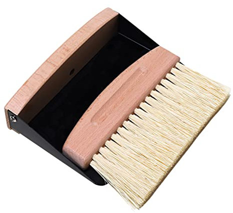 Leikurvo Set di scopa da tavolo, scopa e scopa, mini scopa, scopa e scopa, scopa a mano con paletta, mini scopa da tavolo, spazzola per briciole (colore legno)