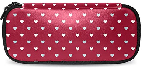 Herz-Muster Federmäppchen Stift Federmäppchen Schreibwaren-Taschenhalter, 7.5x3x1.5in
