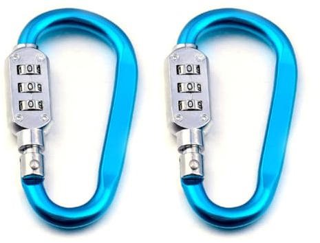 Combination Locking Carabiner Keybuckle Clip - 3-Digit Code Resettable Luggage Lock Keychain for Backpack Travel Outdoor
