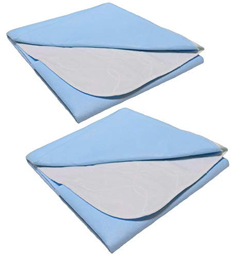 2er Set Inkontinenz Unterlage waschbar Auflage Betteinlage Nässeschutz Bettunterlage wasserdicht Matratzenauflage Weiß (75 x 85 cm)