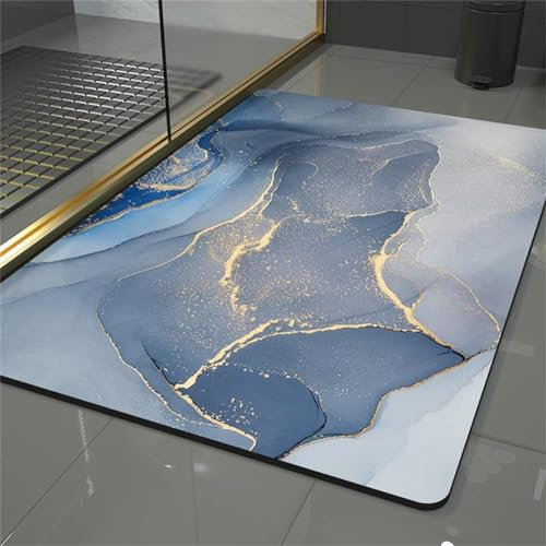 Fooyho Badematte Rutschfester Badezimmerteppich Groß Absorbierender Badteppich 100x150cm Schnelltrocknende Badematte Stein Bath Mat, Saugfähig Badvorleger rutschfest Waschbar Duschvorleger View