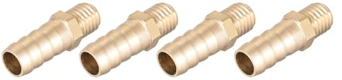 METALLIXITY Ottone Tubo Flessibile Barb Raccordo (M10-1.5 Maschio x 10mm Barbed) 4pz, Tubo Tubo Connettore - per Carburante Aria Acqua Gasolio Gas