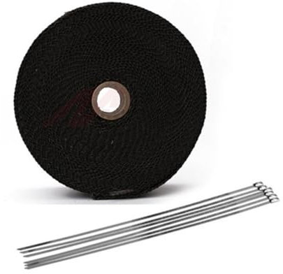 ZiYouao Hitzeschutzband 1,5 mm * 50 mm * 5 m 10 m 15 m Wärmeauspuff 10 m Rohr-Hitzeschild for die reflektierende Isolierung des Ansaugluftkühlers Auspuff Hitzeschutzband(Color:15m Black)