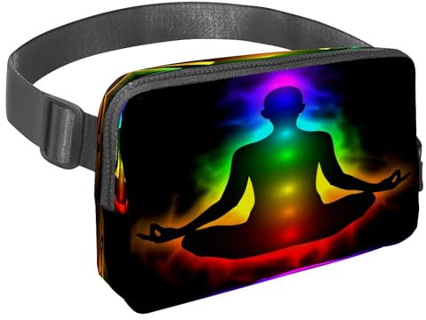 Hüfttasche für Damen und Herren, Outdoor-Hüfttasche, schlank, Laufgürtel, Bauchtasche für Spaziergänge, Joggen, Wandern, Reisen, Workout – sieben Chakra-Frauen, multi, 1.5x9.0x5.9in/4x23x15cm,
