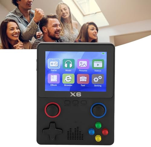 Bewinner X6 Console de jeu portable, rétro, plus de 10 000 jeux, avec écran IPS de 3,5 et double joystick, prise en charge pour connecter une télévision, noire