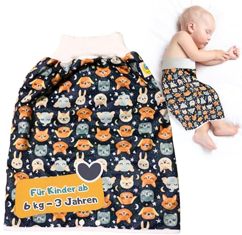 Lumina Windelrock-das Original, Abhalten und windelfrei leicht gemacht | Stilvoller Auslaufschutz für Babys & Kinder ab 6 kg bis 3 Jahren, saugfähig & atmungsaktiv, waschbar, Größe 1, Good Night