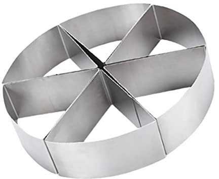 Amosfun 6pcs Round Cake Dicing Mold Stainless Steel Cake Mousse Cutting Tool Non-Stick Surface for DIY Cooking