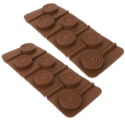 PRETYZOOM 2pièces Moule Silicone Lollipops Chocolat Cavités Flexible Antiadhésif Petits Moules Pâtisserie Faciles à Nettoyer Et Réutilisables