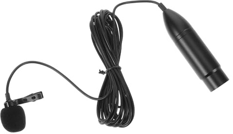 48v Xlr Three Pin Lavalier Microphone with Clip on Collar | Black Metal Build, Sponge and Plastic Parts, Portable Cardioid Design for Speeches and Live Broadcasts
