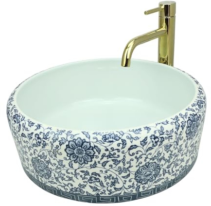 GTM Design Aufsatzwaschbecken Modern Waschbecken ohne Hahnloch - Elegant Aufsatzwaschbecken Oval für Badezimmer und Gäste WC - nur Bad Waschbecken - Modell 1