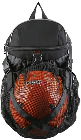 Ysislybin Zaino per casco da moto, tessuto Oxford impermeabile, borsa per casco da moto a doppio uso, zaino da basket di grande capacità, zaino per laptop, zaino da viaggio a lunga distanza, Nero , L