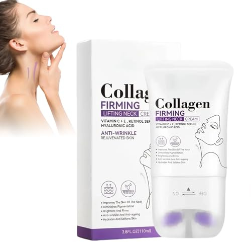 HOUSN Crema Collo Crema Antirughe Donna al Collagene Idratante Intenso Anti-Secchezza Rassodante per Pelle del Collo Liscia e Compatta