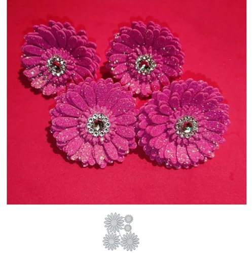 Metallschablone mit Sonnenblumen, 12,5 x 12,8 cm, zum Prägen von Papieralben, Geschenkkarten, Scrapbooking, Basteldekor