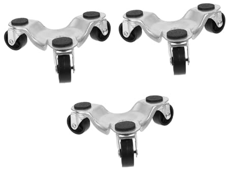 HOMSFOU Chariot De Meubles à 3 Roues En Acier Roulette Triangulaire, Chariot De Déménagement Pour Objets Lourds, Chariot De Déplacement Rembourré, Utilisation Domestique Et Bureau, Lot De 3 Pièces