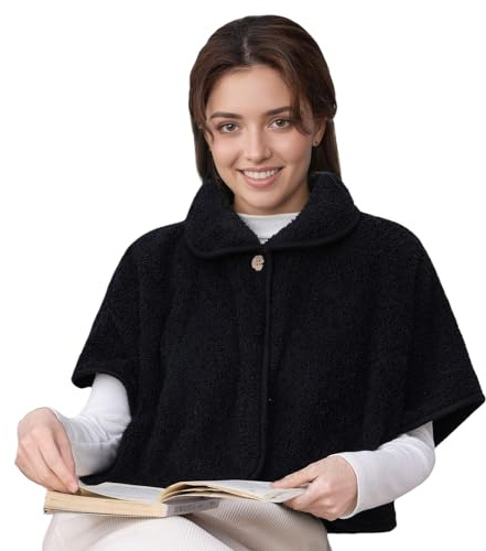 FakeFace Plüsch Schulterumhang Warm Schulterschal Schulterwärmer Winter Schultertuch Verdickt Nackenwärmer Nacken-Wärmeauflage Schulter-Schal-Umhang Wrap Open Front Cape für Schulter, Hals, Rücken