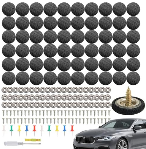 Juego de reparación de cielos de coche, botones de fijación para el cielo del coche, soporte de fijación de tela con herramienta de montaje para mantenimiento de vehículos