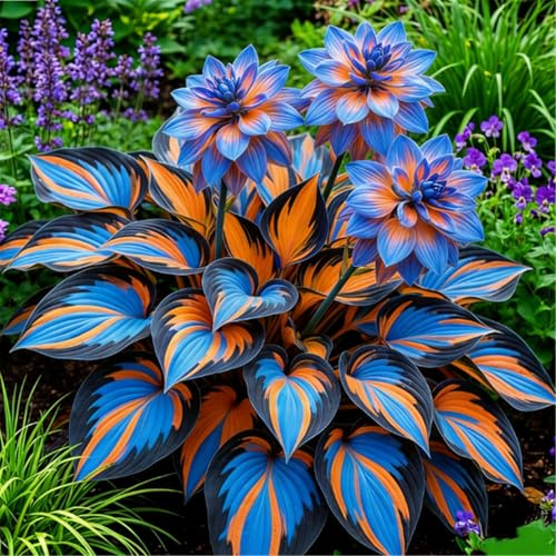 Hosta tollerante all'ombra e facile da coltivare - Adatta ai principianti - Bassa manutenzione per interni ed esterni-6 PCS-A
