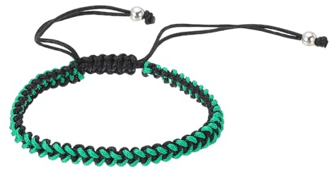 PATIKIL Flätat armband, män kvinnor tibetansk snöre rep armband handgjort lyckobönskydd justerbar storlek för gåvor årsdag familj, grön svart