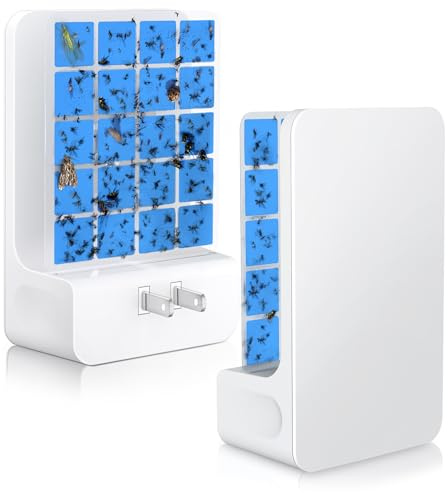 Advanced Double-Sided Indoor Fly Trap for Home, Plug-in Ultra 5-Way UV Light Bug Catcher, Fly & Gnat Killer for House Flies, Gnats, Mosquitoes, Moths, Fruit Fly Traps for Indoors, 1 Trap 4 Refills