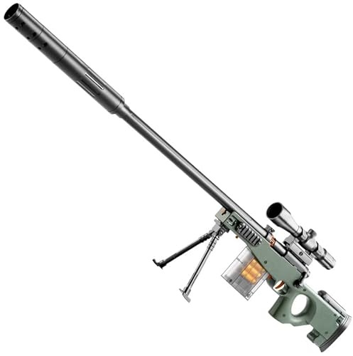 Schaumstoff-Blaster Gewehr, Scharfschützengewehr mit 20 Weichen Bällen, Soft Bullet Sniper Toy Gun mit Brille für Kinder, Unisex, Spielzeugpistole für Jungen, Kinder und Erwachsene (AWM)
