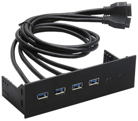 CLSSLVVBN 25 Zoll USB Frontpanel Hub: Hochgeschwindigkeitsübertragung für Videos und Fotos. Konvertiert den Speicherplatz eines 5,25 Zoll Diskettenlaufwerks, 4 USB 3.0 Anschlüsse, 163 x 105 x 53 mm