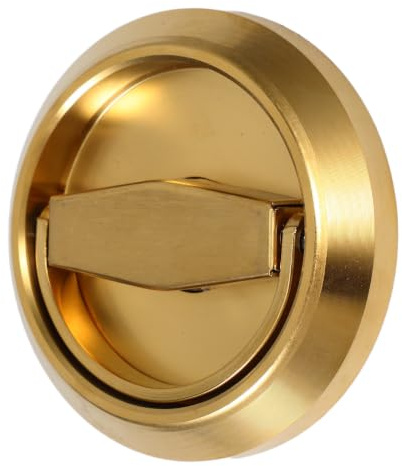 ABOOFAN 1ensemble Serrure Invisible Acier Inoxydable avec Double Anneau Rond Design Moderne pour Portes de Chambre Bureau et Magasin Verrou Portable pour Sécurité Intérieure