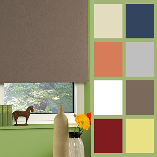 deko-raumshop Verdunkelungsrollo Kettenzugrollo Seitenzugrollo Fenster Rollo Braun Mocca Breite 60 bis 200 cm Höhe 180 und 230 cm Stoff Blickdicht lichtundurchlässig verdunkelnd (110 x 180 cm)