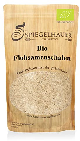 Bäckerei Spiegelhauer indische Bio Flohsamenschalen 500 g 99,5% Reinheit hoher Ballaststoffgehalt psyllium husk geschrotet