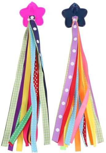 VOSAREA 1 Paar Kinderfahrrad Lenker Quasten, Fahrrad Luftschlangen Fahrrad Griffe Bänder Bunte Kinder Fahrrad Roller Luftschlangen Dekoration Fahrradzubehör