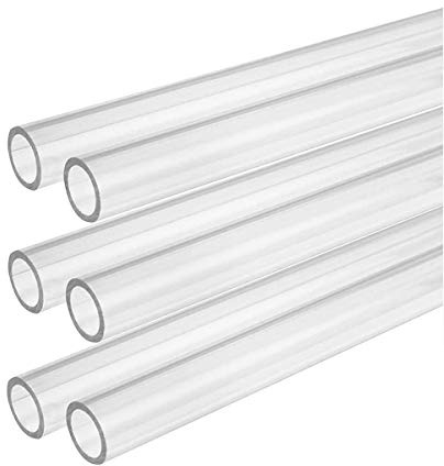 SOFLIALXC Acrylglas Rohr Klar XT Wandstärke 2Mm 6 Wurzeln,Long 50cm,Diameter 12mm