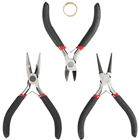 Schmuckzangen-Set – Zange für die Schmuckherstellung, inklusive Spitzzange, Rundzange, Drahtschneider, Biegering-Werkzeug, Schmuckwerkzeuge für Heimwerker, Handwerk, Ohrringzange