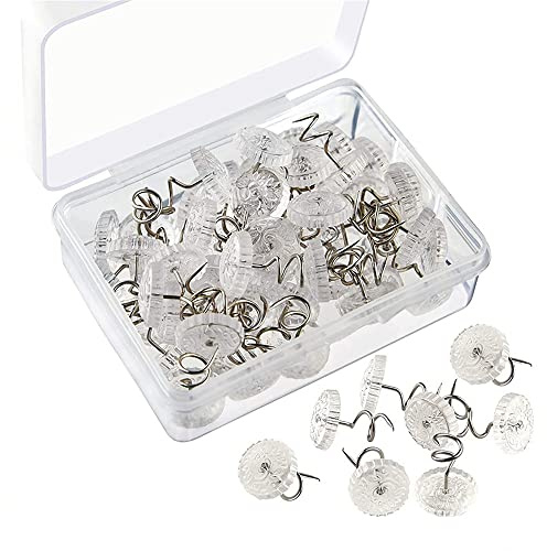 Haohai 100 Stück Spiral Pins Sofa, Twist Pins mit Klaren Köpfen für Sofabezug und Bettwäsche