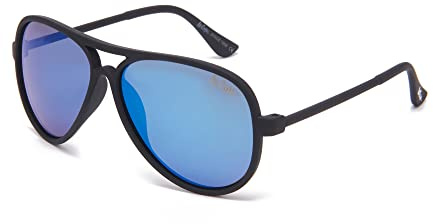 Lee Cooper Gafas de sol polarizadas unisex para niños, lentes de espejo azul (LCK104C01)