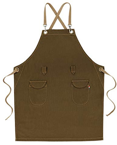Arbeiten Schürze, Tischlerschürze Schweißerschürze Wasserfest Canvas Werkzeugschürze Herren & Damen, Mann & Frau, Perfekt Für Garten Keramik Werkstatt Garage (Color : Brown, Size : XL)