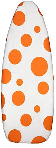 Cofan Copriasse da stiro imbottito di cotone | Dimensioni: 140 x 60 cm | Bianco con fantasia a pois