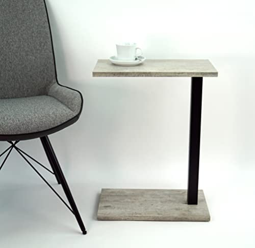 freeroom24 Beistelltisch, Laptoptisch Rebus in Betonoptik, Metall in Schwarz, 45 x 25cm, Verschiedene Höhen (45 x 25 x Höhe 50cm)
