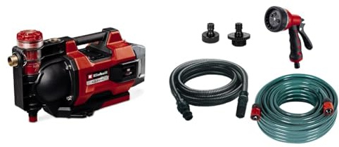 Einhell automatische Akku-Gartenpumpe AQUINNA 36/38 F LED AUTOMATIC Power X-Change (36 V, max. 3800 L/h, max. 37 m Förderhöhe, Automatikfunktion, ECO/Boost, Vorfilter, inkl. 5-tlg. Zubehör-Set)