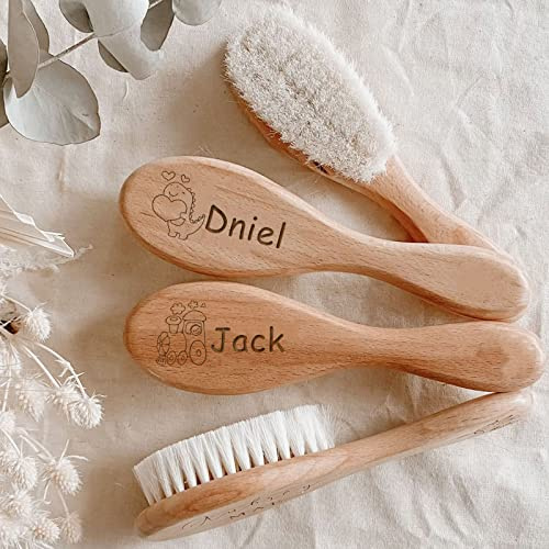 Individuelle Baby-Haarbürste, Babybürste, personalisierter Name, weiche Holz-Bürsten für Neugeborene, personalisierte Baby-Geschenke