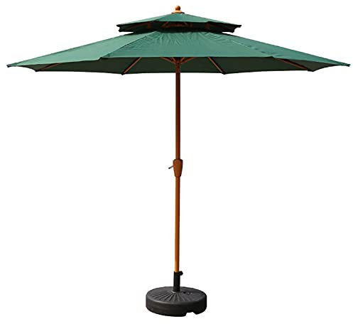 Gartenschirm-Sonnenschirm, 2,7 m, 9 Fuß, Outdoor-Gartenschirm-Sonnenschirme, große Markt-Terrassenschirme mit Basiskurbel, robuster, regenfester Sonnenschutz für Deck, Strandveranda (grün)