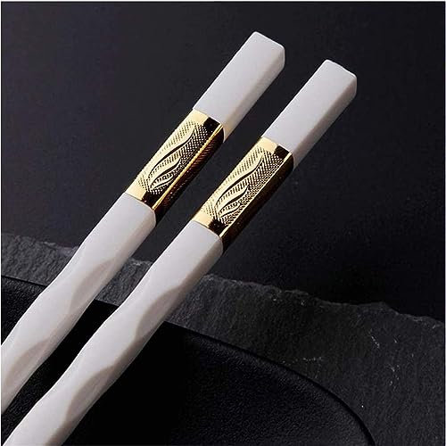 bacchette giapponesi lavabili bacchette Bacchette, 10 paia di bacchette cinesi in stile coreano in stile giapponese, bacchette bianche in fibra di vetro riutilizzabili(Color:7,Size:)