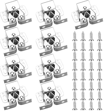 XhjzgcTech 10 Stück Doppelrollen Schnäpper Schrankverschlüsse, Möbelschnäpper,Schranktür Tür Latch Fang Doppelrollen Türschlösser Türschnäpper für Schränk Schranktüren Kleiderschrank