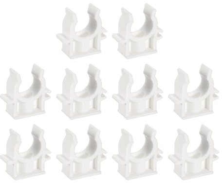 QUARKZMAN Abrazaderas de Tubería de Agua de PVC, 10 Uds para Diámetro Exterior 20 mm (3/4) Manguera Soporte para Colgar Tuberías en Forma de U Abrazaderas de Tubería Clips