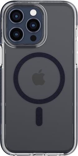 tech21 Evo Crystal - Custodia protettiva per iPhone 15 Pro Max, compatibile con MagSafe, colore: Titanio blu