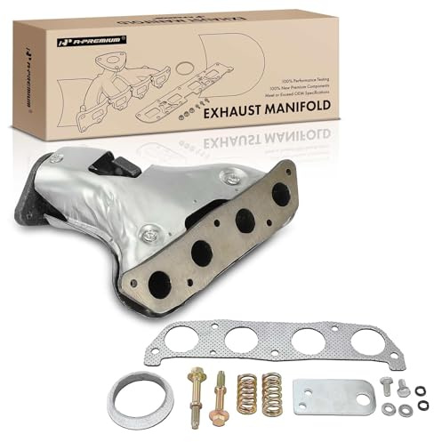 A-Premium Engine Exhaust Manifold Kit W/Gaskets & Bolts & Springs & Washers & Heat Shield [1.8L] Compatible with Toyota Corolla 2002-2008, Matrix 2003-2008 & Pontiac Vibe 2003-2008