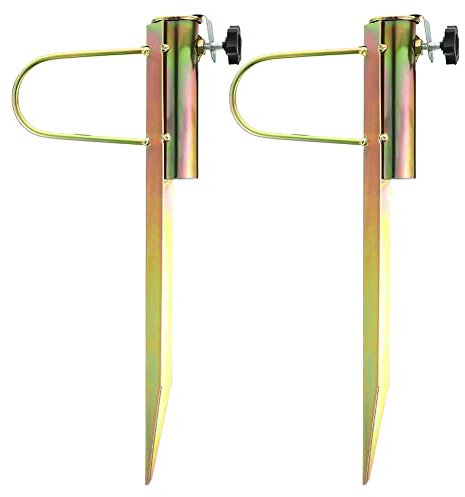 TsoLay 2 Stück Terrassenschirmständer, Halter, Strandschirm, Sandanker, Metall-Strandschirmhalter für Strandschirm, Angelrute