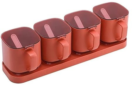 Azucarero Salero Botes Especias Juego De Recipientes De Plástico Para Condimentos, Caja De Condimentos, Caja De Condimentos, Cubierta Transparente, Botella De Especias Para Cocina Casera Frascos Espec