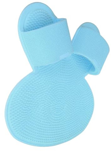 Nettoyant pour Pieds de Douche, Tapis d'épurateur de Pieds Empêchant le Glissement, Facile à Nettoyer, Silicone Multifonction pour Hommes (BLUE)