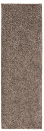 benuta Basic Hochflorteppich Soho - Taupe 80x250 cm - Kuschelig Weicher Teppich im Minimalistischen Look - Pflegeleicht - Fußbodenheizung Geeignet