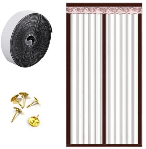 FePen Moustiquaire Porte Fenetre, 90 * 200cm Moustiquaire Fenetre Magnetique, Moustiquaire Porte Respirant Pour Les Portes En Bois Et En Métal