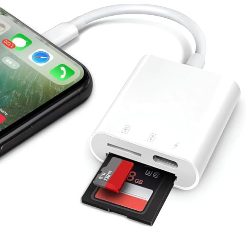 Oblinple 3 in 1 SD Kartenleser für iPhone iPad, Micro SD Card Reader, TF Karte Handy Speicherkarten SD Karten Adapter für Kamera Kartenlesegerät Audiorecorder Drohne Fahrrekorder